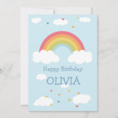 Personalized Rainbow Kids Happy Birthday Flat Card Einladung (Vorderseite)