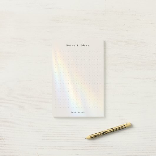 Personalized rainbow light aesthetic dot Grid  Post-it Klebezettel (Auf Schreibtisch)