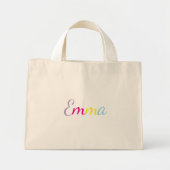 Personalized Rainbow Name Tote Bag Mini Stoffbeutel (Vorne)