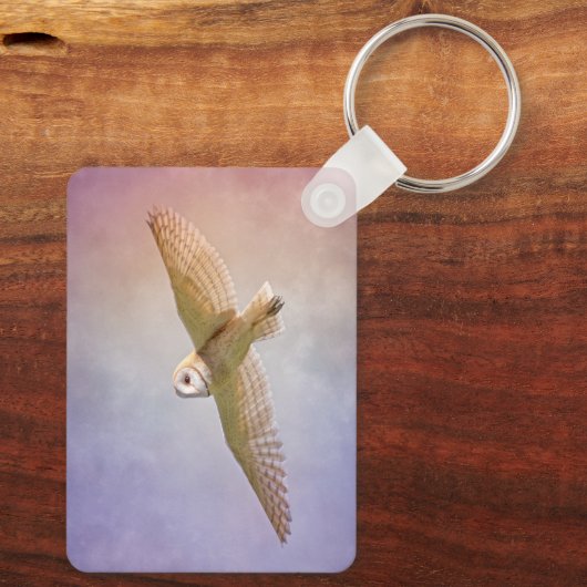 Personalized Rainbow Owl Keychain Schlüsselanhänger (Rückseite)