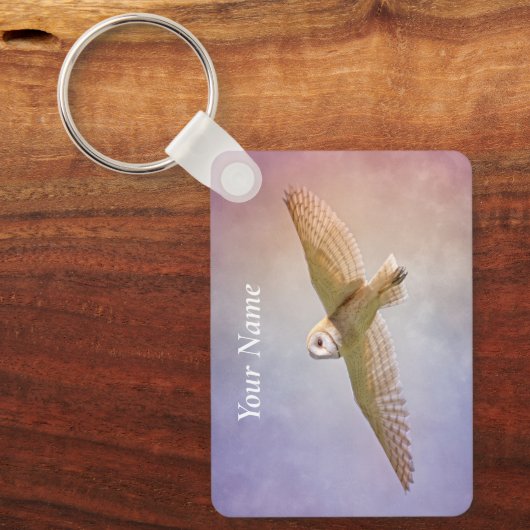 Personalized Rainbow Owl Keychain Schlüsselanhänger (Vorderseite)