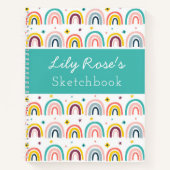 Personalized Rainbow Pattern Sketchbook Notizblock (Vorderseite)
