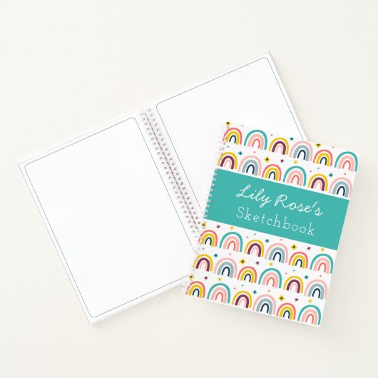 Personalized Rainbow Pattern Sketchbook Notizblock (Innenseite)