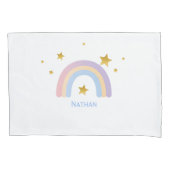 Personalized Rainbow Pillow Cover with Gold Stars  (Vorderseite)