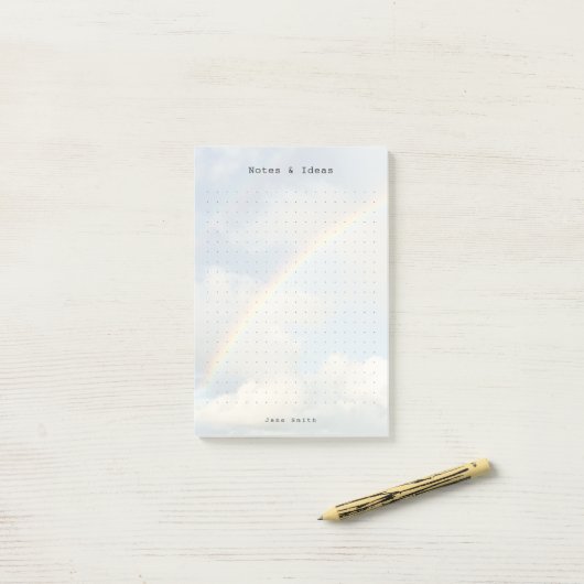 Personalized rainbow sky aesthetic dot Grid  Post-it Klebezettel (Auf Schreibtisch)
