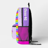 Personalized rainbow unicorn purple pink kids bedruckter rucksack (Rechts)