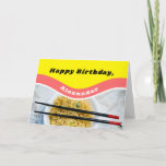 Personalized Ramen Noodles Packet Funny Birthday Karte<br><div class="desc">This funny greeting card is perfect for creating a personalized card for birthdays and other chance. It has the look of a packet of ramen noodles. The yellow and red graphics are ready to be customized with your own greeting and name to create personalized cards for birthdays or any chance....</div>