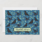 Personalized Ravens Note Card in Blue Mitteilungskarte (Vorderseite)