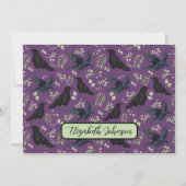 Personalized Ravens Note Card in Purple Mitteilungskarte (Vorderseite)