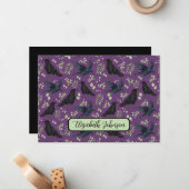 Personalized Ravens Note Card in Purple Mitteilungskarte (Vorderseite/Rückseite Beispiel)