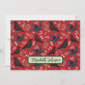 Personalized Ravens Note Card in Red Mitteilungskarte (Vorderseite)