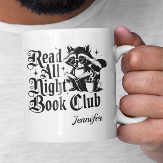 Personalized Read All Night Bookworm Kaffeetasse