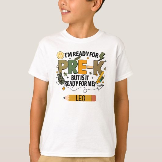 Personalized Ready For Pre-K T-Shirt (Vorderseite)