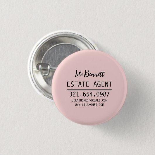 Personalized Real Estate Agent Gift Design Button (Vorne & Hinten)