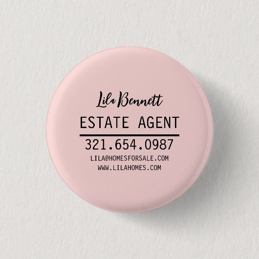 Personalized Real Estate Agent Gift Design Button (Vorderseite)