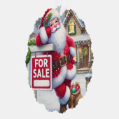 Personalized Real Estate Agent Santa Business Card Ornament Karte (Rechts)