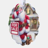 Personalized Real Estate Agent Santa Business Card Ornament Karte (Links)