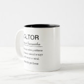 Personalized Realtor Definition Zweifarbige Tasse (Vorderseite Links)