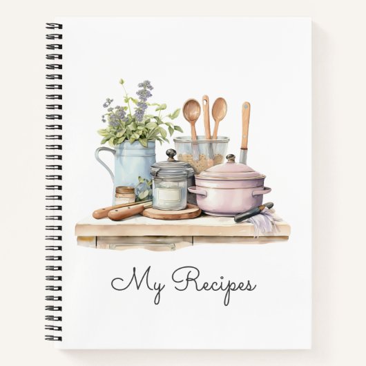Personalized Recipes 3 Ring Binder Notizblock (Vorderseite)