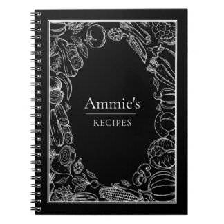 Personalized Recipes Vegetables Illustration Notizblock