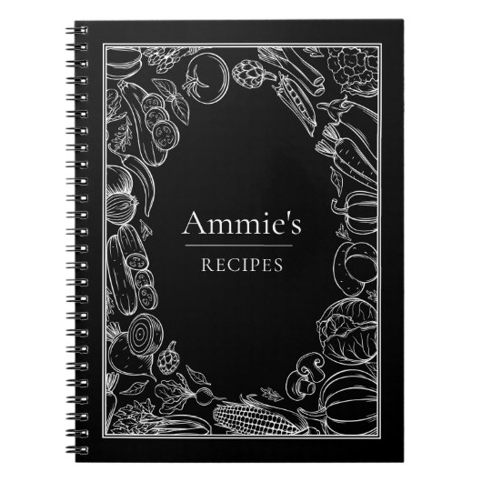 Personalized Recipes Vegetables Illustration Notizblock (Vorderseite)