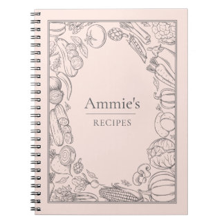 Personalized Recipes Vegetables Illustration Notizblock