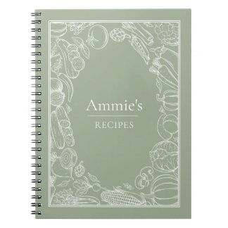 Personalized Recipes Vegetables Illustration Notizblock