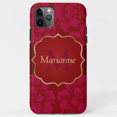 Personalized Red and Gold Asian Floral Case-Mate iPhone Hülle (Rückseite)