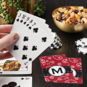 Personalized Red and White Paisley Pattern Country Spielkarten (In Situ)