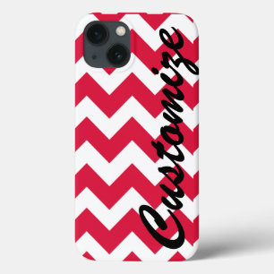 Personalized Red Chevron Pattern Case-Mate iPhone Hülle