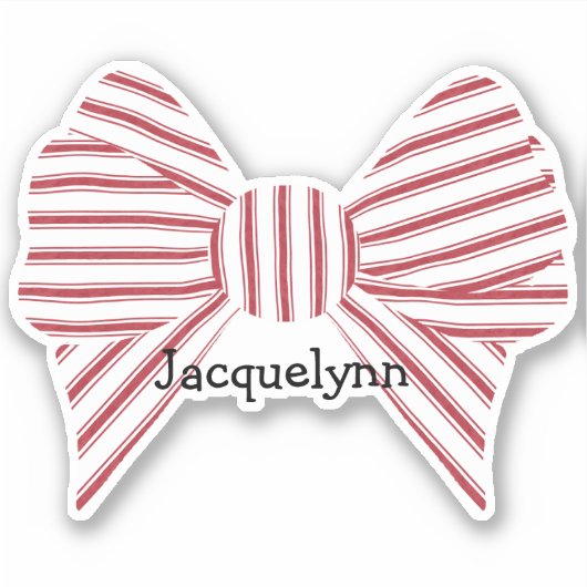 Personalized Red Christmas Bow Aufkleber (Vorderseite)