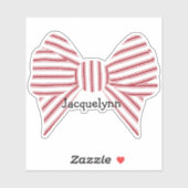 Personalized Red Christmas Bow Aufkleber (Blatt)
