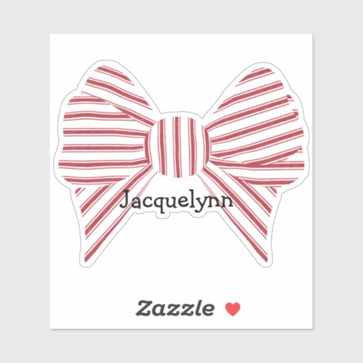 Personalized Red Christmas Bow Aufkleber (Blatt)