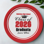 Personalized Red Class of 2026 Graduation Party Pappteller