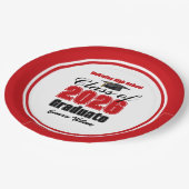 Personalized Red Class of 2026 Graduation Party Pappteller (Schrägansicht)