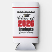 Personalized Red Class of 2026 Graduation Party Selters Dosenkühler (Vorderseite)