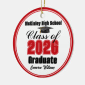 Personalized Red Class of 2026 Graduation Photo Keramik Ornament (Links)