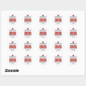 Personalized Red Class of 2026 Graduation Sticker (Blatt)