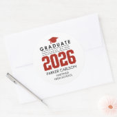 Personalized Red Class of 2026 Graduation Sticker (Umschlag)