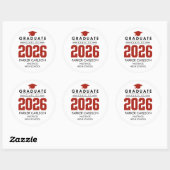 Personalized Red Class of 2026 Graduation Sticker (Blatt)