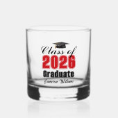 Personalized Red Class of 2026 Graduation Whiskyglas (Vorderseite)
