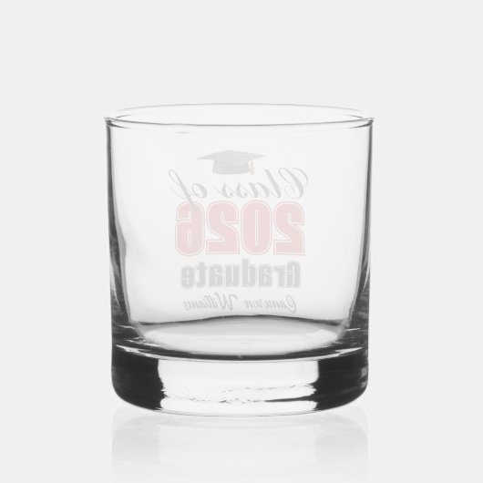 Personalized Red Class of 2026 Graduation Whiskyglas (Rückseite)