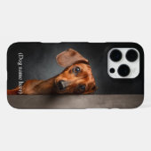 Personalized Red Dachshund Portrait iPhone Hülle (Rückseite (Horizontal))
