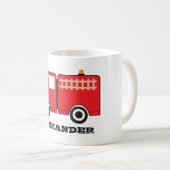 Personalized Red Fire Truck Kaffeetasse (VorderseiteRechts)