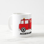 Personalized Red Fire Truck Kaffeetasse (Vorderseite Links)