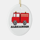 Personalized Red Fire Truck Keramik Ornament (Rechts)