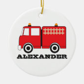 Personalized Red Fire Truck Keramik Ornament (Vorne)