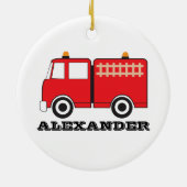 Personalized Red Fire Truck Keramik Ornament (Hinten)
