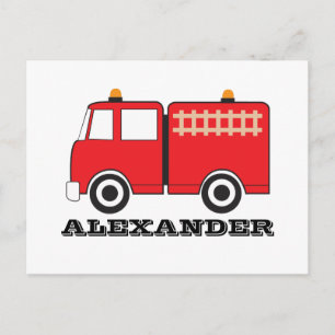 Personalized Red Fire Truck Postkarte