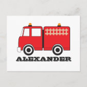 Personalized Red Fire Truck Postkarte (Vorderseite)
